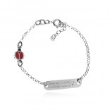 Children's silver bracelet with a ladybug - WITH ENGRAVING!