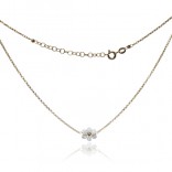 Gold-plated silver necklace with a white flower