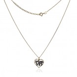 Gold-plated silver necklace with black enamel HEART