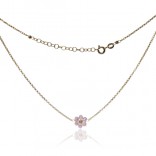 Gold-plated silver necklace with a subtle pink flower