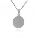 Round silver pendant - dog tag - for engraving