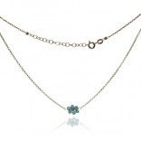 Gold-plated silver necklace with a blue flower