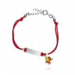 Silver bracelet on a red string for children with an elephant GRAWER