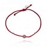 Children's bracelet FLOWERS on a red string