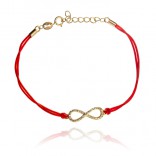 Gold-plated silver bracelet with infinity and cubic zirconia