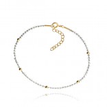 A subtle gold-plated silver bracelet with white agate