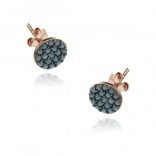 Gold-plated silver earrings with blue turquoise