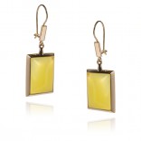 Amazing silver earrings with natural amber, gold-plated with rose gold