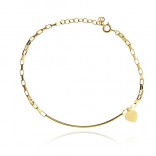 Gold-plated silver bracelet MODERN with a heart