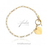 Gold-plated silver bracelet HEART with tibon