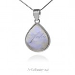 Silver pendant with the moonstone UNIKAT