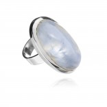 A unique silver ring with a moonstone