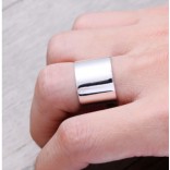 Wide smooth silver ring - width 1.6 cm ORIGINAL