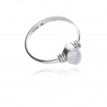 Silver ring with an oval moonstone