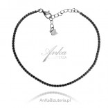 Rhodium-plated silver bracelet with black cubic zirconia
