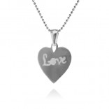 Silver heart pendant with LOVE