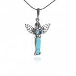 Silver pendant ANIELICA with turquoise - small