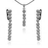 A set of silver jewelry with cubic zirconias