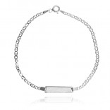 Silver bracelet with a plate for engraving - FREE ENGRAVING!