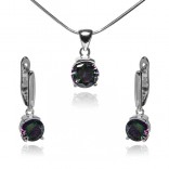A set of silver jewelry with mystic topaz