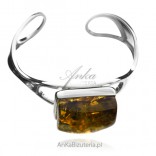 Silver bracelet with amber - UNIKAT artistic jewelry