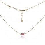 Gold-plated silver necklace with tourmaline