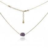 Gold-plated silver necklace with an amethyst