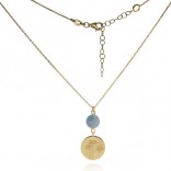 Gold-plated silver necklace with blue chalcedony with flowers
