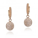 Rose gold-plated silver earrings with white cubic zirconia