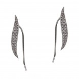 Silver earrings earrings with white cubic zirconia