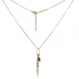 Gold-plated silver necklace with black zircon