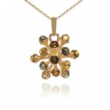 Silver jewelry with amber - a gold-plated silver pendant with amber