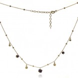 Gold-plated silver necklace with colorful hematite