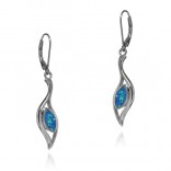 Silver earrings with blue opal FELICJA