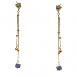 Gold-plated silver earrings with colored hematite
