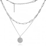 Silver CASCADE necklace with a circle
