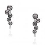Silver earrings with subtle earrings with cubic zirconia