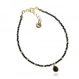 Silver bracelet with gold-plated spinels