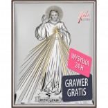 Silver picture Jesus, I trust in You with gilding, 15 cm * 21 cm