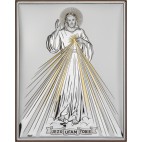 Obrazek srebrny Jezu Ufam Tobie ze złoceniem 15 cm*21 cm
