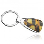 Stainless steel keychain with amber FREE ENGRAVING!