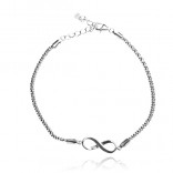 Silver infinity bracelet on a ball chain