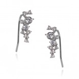 Silver earrings with white cubic zirconia