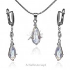 Elegancka biżuteria srebrna z cyrkonią Aurora Borealis