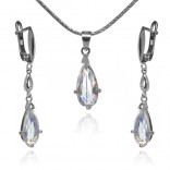 Elegant silver jewelry with Aurora Borealis crystals