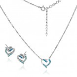 A set of jewelry HEARTS with blue opal