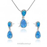 Blue opal jewelry set