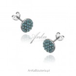 Silver earrings with blue turquoise