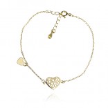 Gold-plated silver bracelet HEARTS