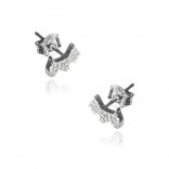 Silver earrings with mini cubic zirconia PIESKI